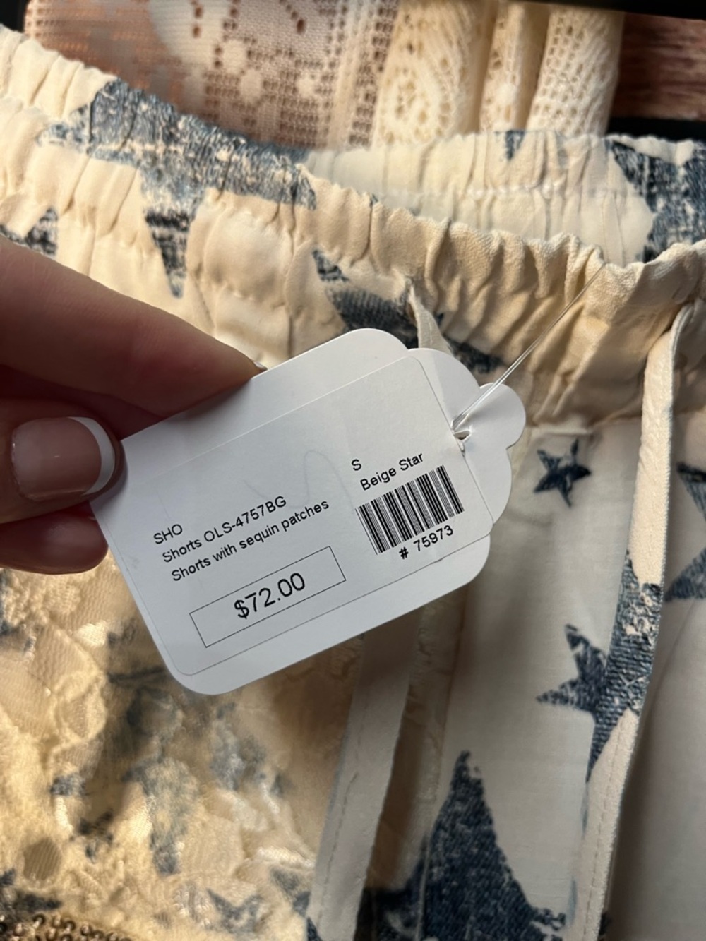 Origami Brand NWT Star Lace Sequin Patch Shorts (260) - Picture 5 of 9
